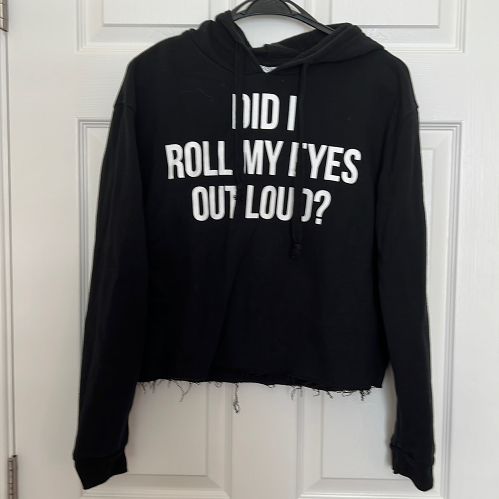 Mighty Fine cropped Black hoodie